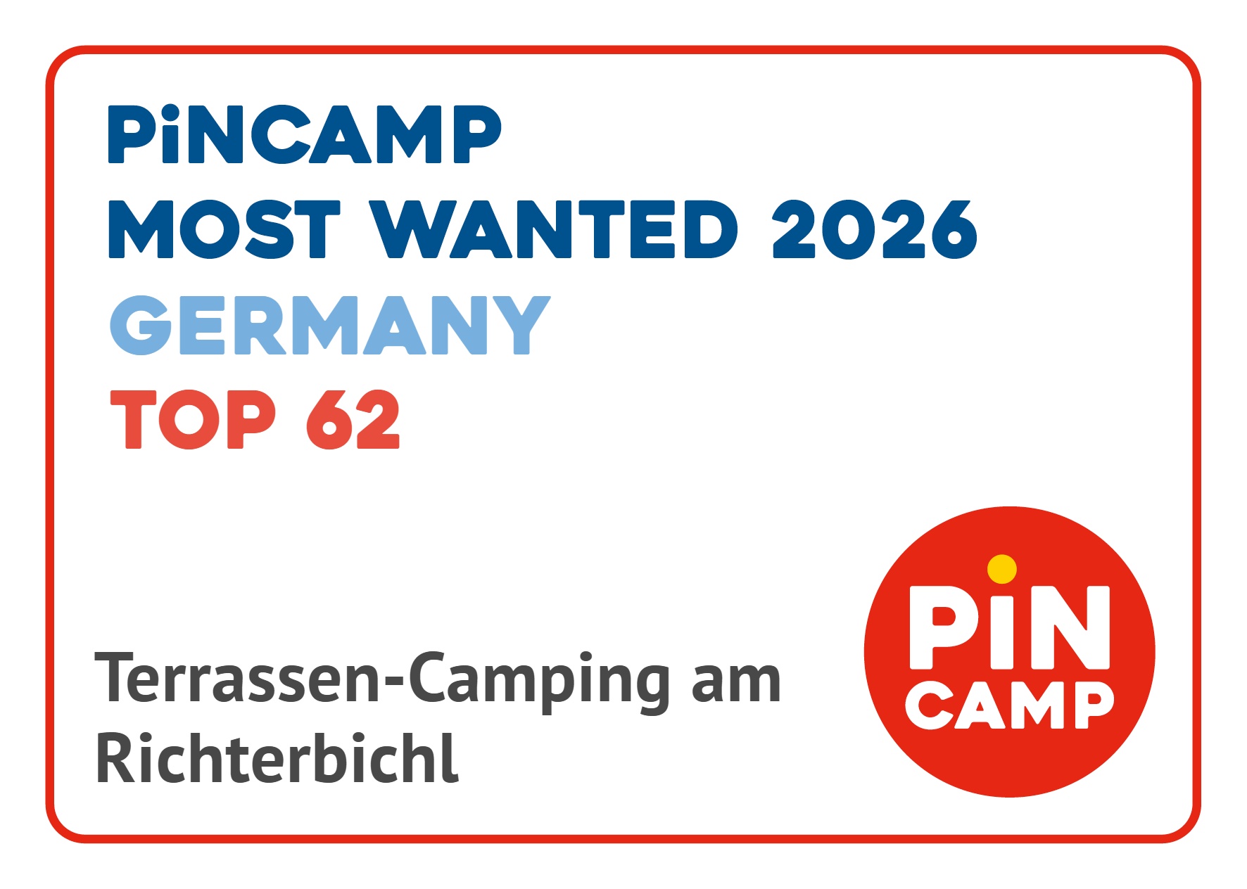 Most Wanted 2026 Germany TOP 62 Terrassen-Camping am Richterbichl